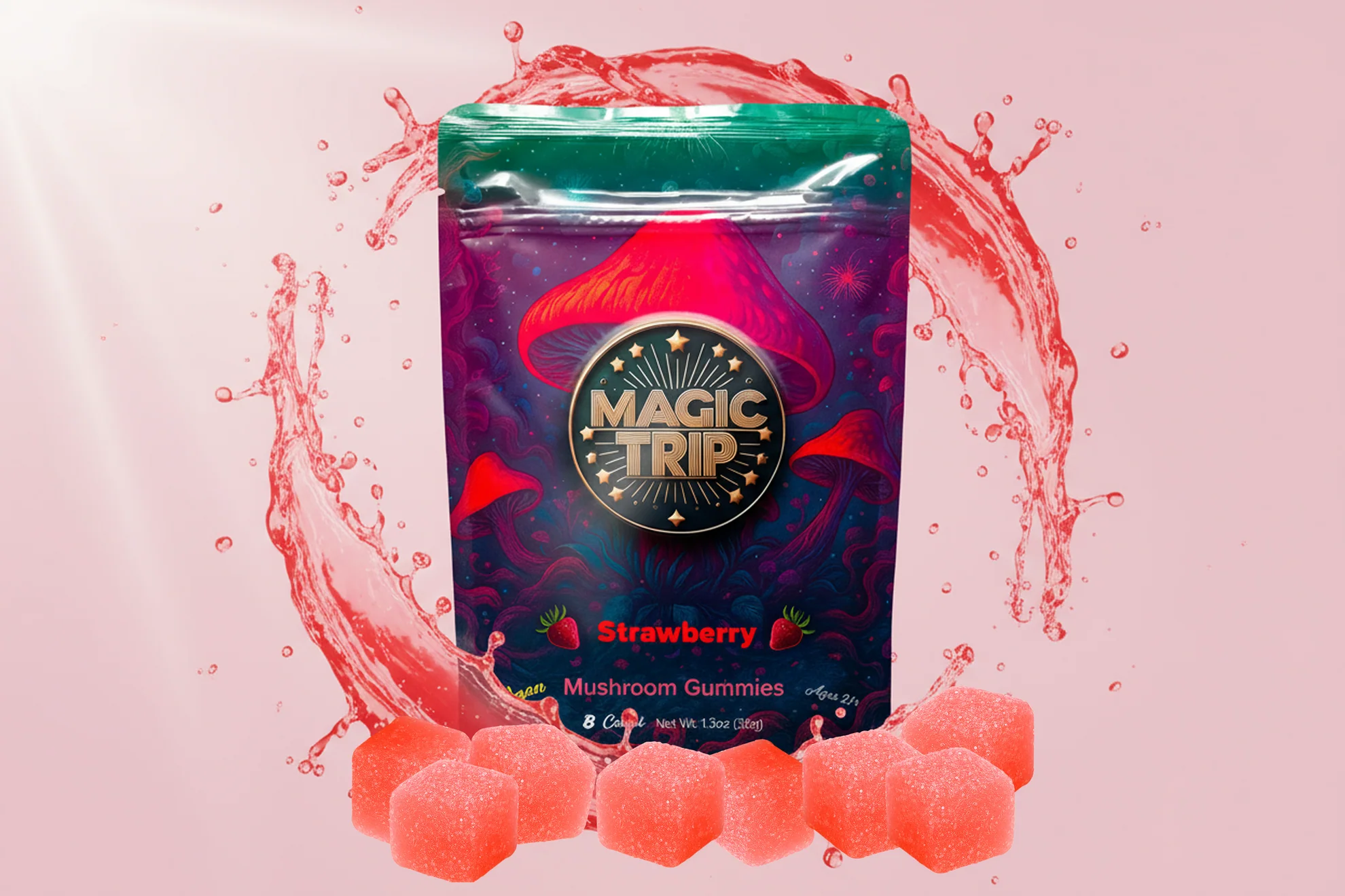 Magic Trip Mushroom Gummies, Strawberry