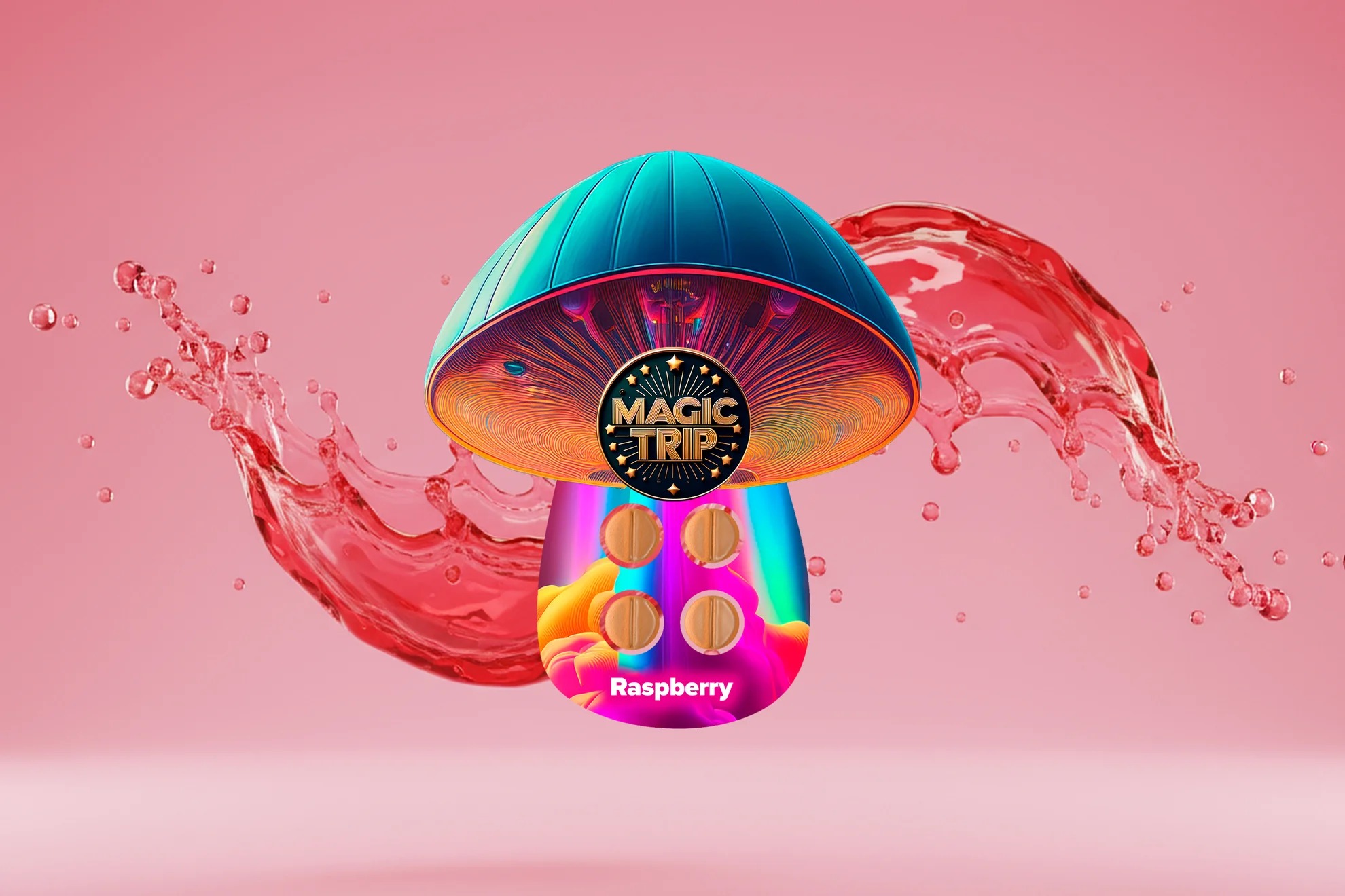 Magic Trip Mushroom Tabs, Raspberry